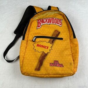 Backwoods Honey All Natural Backpack Yellow Honeycomb Graphic Novelty Bag